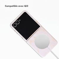 Selencia Coque arrière Vivid avec MagSafe Samsung Galaxy Z Flip 8 - Golden Beige Marble