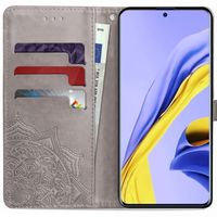 Etui de télephone portefeuille Mandala Samsung Galaxy A51 - Gris