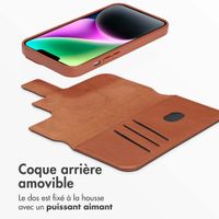 Accezz Étui de télephone portefeuille en cuir 2-en-1 avec MagSafe Apple iPhone 14 - Sienna Brown