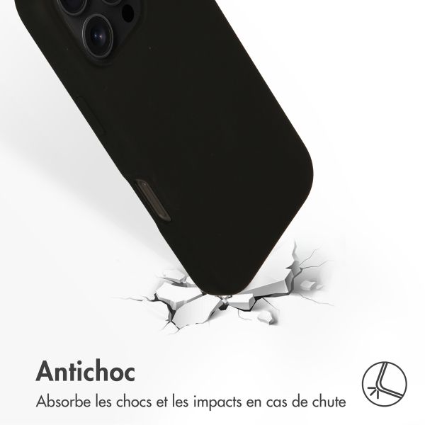 Accezz Coque Liquid Silicone avec MagSafe Apple iPhone 16 Pro - Noir