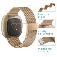 imoshion Bracelet milanais montre multipack Fitbit Versa 4 / 3 / Sense (2) - Noir & Rose