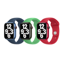 Apple 3 Pack Bracelet Sport pour Apple Watch | 38/40/41 mm - Taille S/M/L - Abyss Blue/ Bright Green/ (Product)RED