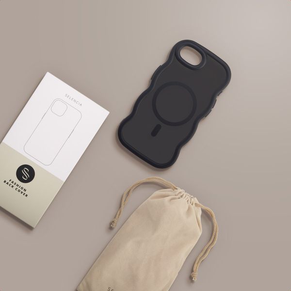 Selencia Coque arrière Wavy avec MagSafe Apple iPhone 17e / 16e - Noir
