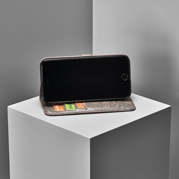 Etui de télephone portefeuille Mandala Samsung Galaxy S20 - Gris