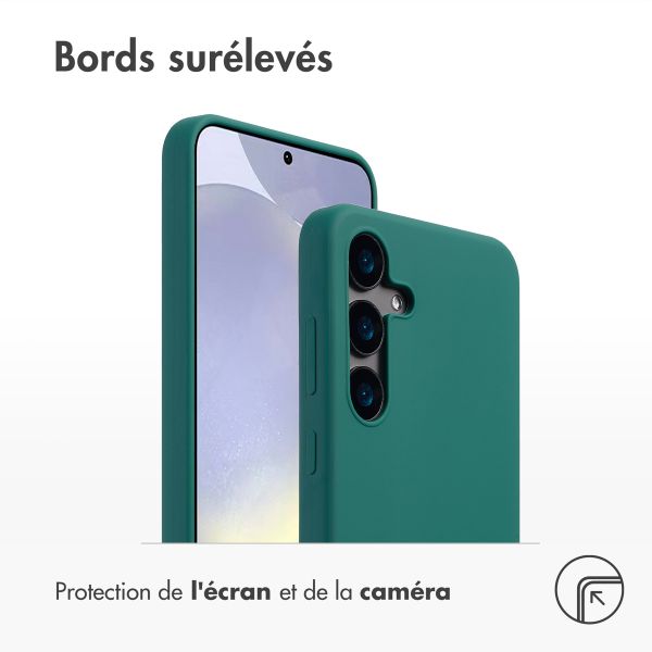 Accezz Coque Liquid Silicone Samsung Galaxy S24 Plus - Vert foncé