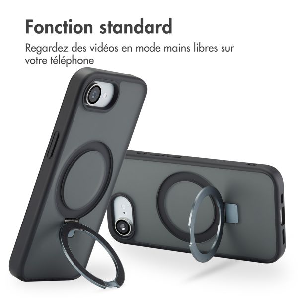 Accezz Coque Ring Stand avec MagSafe Apple iPhone 17e / 16e - Noir