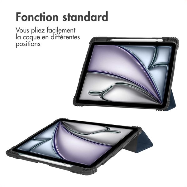 Accezz Coque tablette Rugged Trifold Apple iPad Air 11 pouces (2026) M4 / (2025) M3 / (2024) M2 / Air 5 (2022) / Air 4 (2020) - Bleu foncé