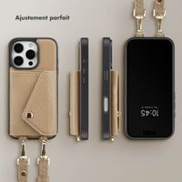 Selencia Coque de télephone Sera avec cordon et porte-cartes enveloppe Apple iPhone 16 Pro - Taupe