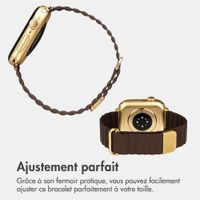 imoshion Bracelet magnétique en cuir synthétique Apple Watch | 38/40/41/42 mm - Marron
