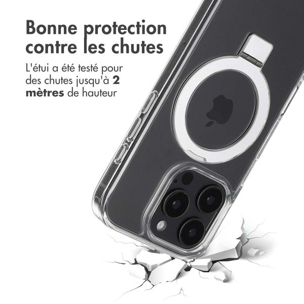 Accezz Coque Ring Stand avec MagSafe Apple iPhone 16 Pro - Transparent