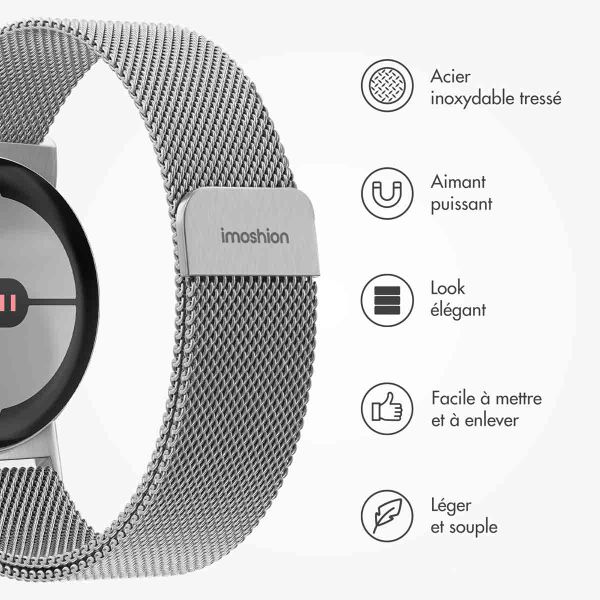 imoshion Bracelet magnétique milanais Google Pixel Watch 3 / 4 (45 mm) - Argent