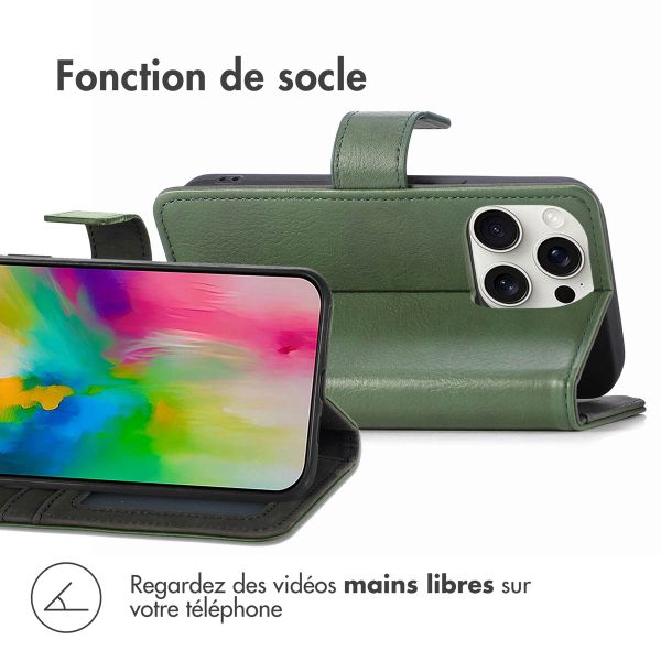 imoshion Étui de télephone portefeuille de luxe Apple iPhone 16 Pro Max - Vert