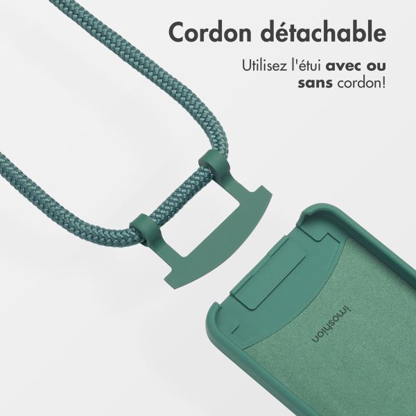 imoshion Coque arrière Color avec cordon amovible et MagSafe Apple iPhone 17e / 16e - Vert foncé