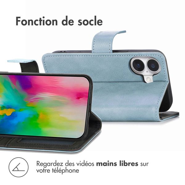 imoshion Étui de télephone portefeuille de luxe Apple iPhone 16 - Air Blue