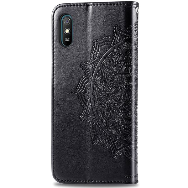 Etui de télephone portefeuille Mandala Xiaomi Redmi 9A - Noir