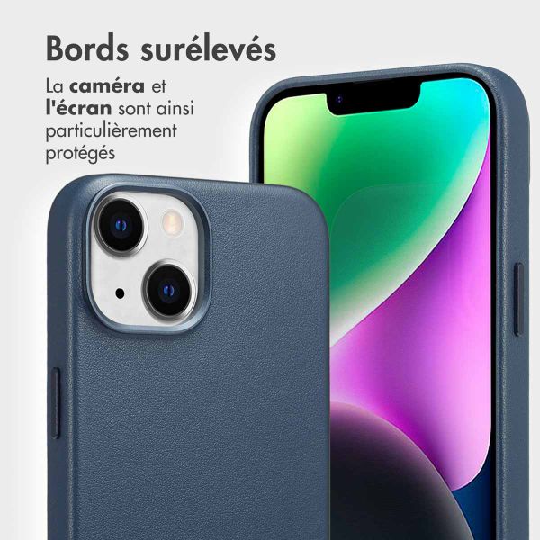 Accezz Étui de télephone portefeuille en cuir 2-en-1 avec MagSafe Apple iPhone 14 - Nightfall Blue