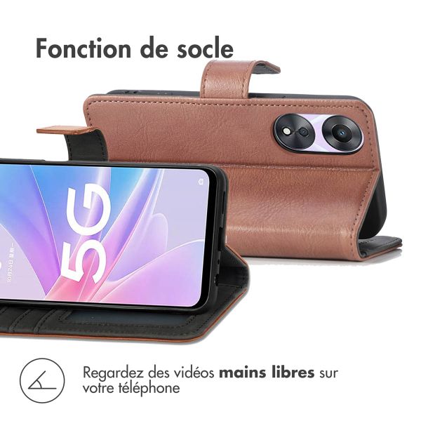 imoshion Étui de télephone portefeuille de luxe Oppo A78 (4G) - Marron
