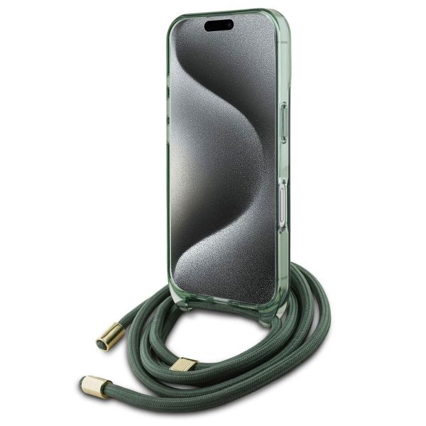Guess Coque MagSafe IML avec crossbody cord Apple iPhone 16 - Vert