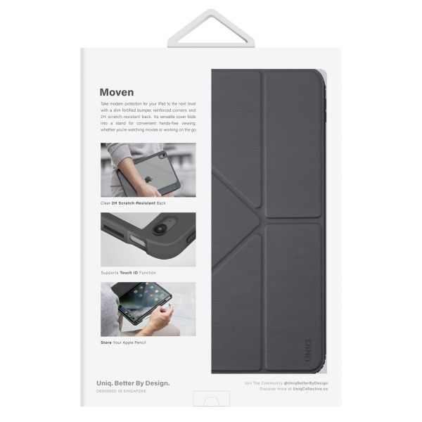 Uniq Étui Moven Apple iPad 11 (2025) 11 pouces A16 / iPad 10 (2022) 10.9 pouces - Charcoal