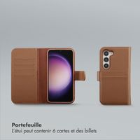 Selencia Étui portefeuille amovible Olyn avec MagSafe Samsung Galaxy S23 - Marron