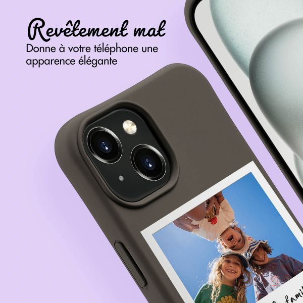 Coque Color MagSafe avec cordon amovible et photo et/ou texte personnalisés Apple iPhone 15 - Polaroid