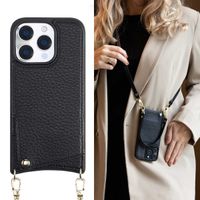 Selencia Coque de télephone Nova avec cordon et porte-cartes Apple iPhone 16 Pro - Noir