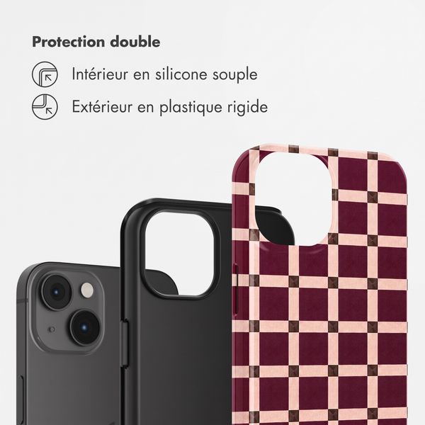 Selencia Coque arrière Vivid Apple iPhone 14 - Check This Burgundy
