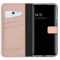 Selencia Étui portefeuille en cuir véritable Samsung Galaxy A72 - Dusty Pink