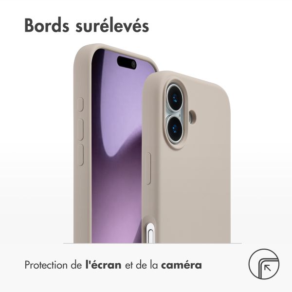 Accezz Coque Liquid Silicone avec MagSafe Apple iPhone 17 - Stone