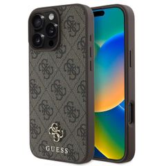 Guess Coque 4G Metal Logo MagSafe Apple iPhone 16 Pro - Marron