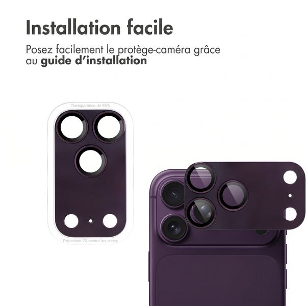imoshion Protection Caméra en verre trempé 2 Pack pour l'Apple iPhone 18 Pro Max - Plum