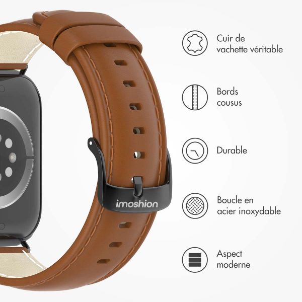imoshion Bracelet Classic en cuir Apple Watch | 38/40/41/42 mm - Marron