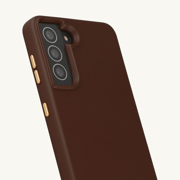 Selencia Coque arrière Rivièra avec MagSafe avec crochets amovibles Samsung Galaxy S21 - Choco Brown