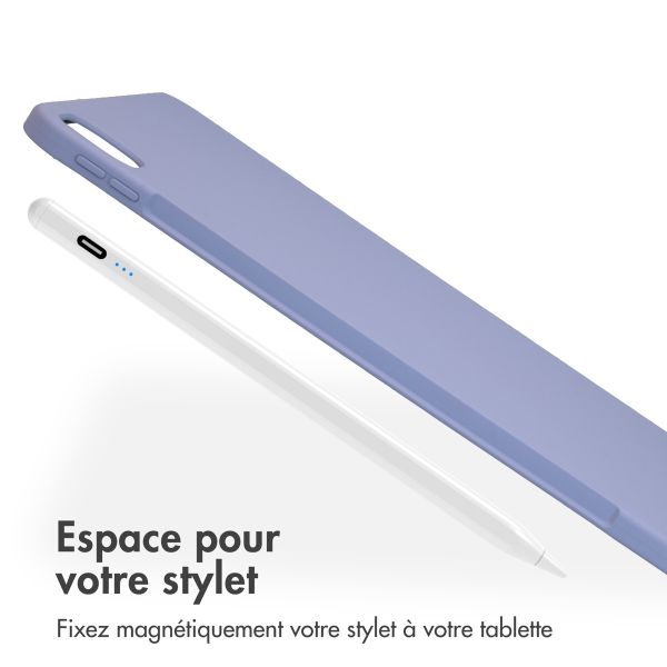 Accezz Coque Liquid Silicone avec porte-stylet Apple iPad Pro 13 (2025) M5 / (2024) M4 - Lila