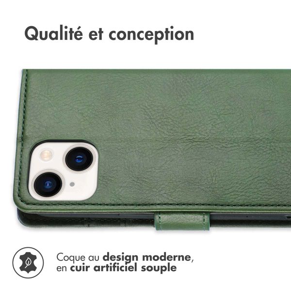 imoshion Étui de télephone portefeuille de luxe Apple iPhone 14 / 13 - Vert