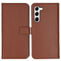 Selencia Étui portefeuille en cuir véritable Samsung Galaxy S23 Plus - Marron clair