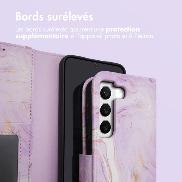 imoshion Étui de télephone portefeuille Design Samsung Galaxy S22 - Purple Marble