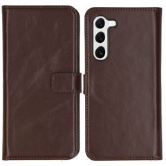 Selencia Étui portefeuille en cuir véritable Samsung Galaxy S23 - Marron