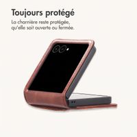 imoshion Étui de télephone portefeuille Luxe Samsung Galaxy Z Flip 8 - Marron foncé