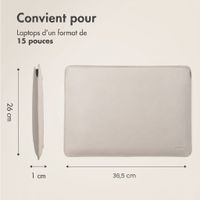 Accezz Pochette ordinateur cuir 15 pouces - Beige