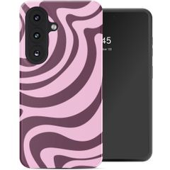 Selencia Coque arrière Vivid avec MagSafe Samsung Galaxy S26 - Wavy Swirl Pink Plum