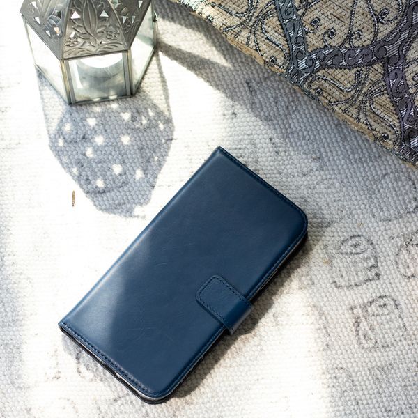 Selencia Étui portefeuille en cuir véritable Samsung Galaxy S8 - Bleu
