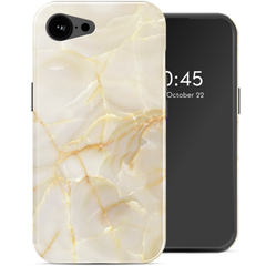 Selencia Coque arrière Vivid avec MagSafe Apple iPhone 17e / 16e - Golden Beige Marble