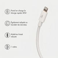 imoshion Câble USB-C vers Lightning Tressé 30 W - 1 mètre - Blanc