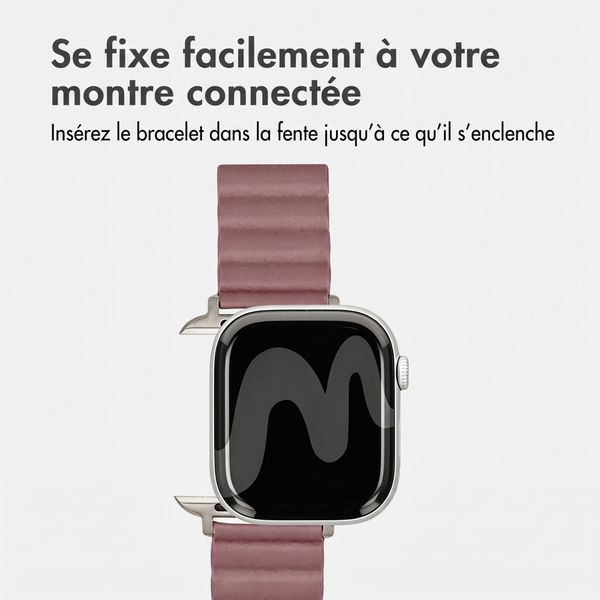 imoshion Bracelet magnétique en cuir synthétique Apple Watch | 38/40/41/42 mm - Rose