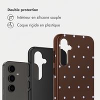 Selencia Coque arrière Vivid Samsung Galaxy S24 FE - Happy Dots Chocolate