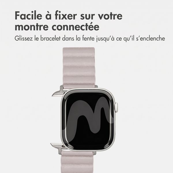 imoshion Bracelet magnétique en cuir synthétique Apple Watch | 44/45/46/49 mm - Beige