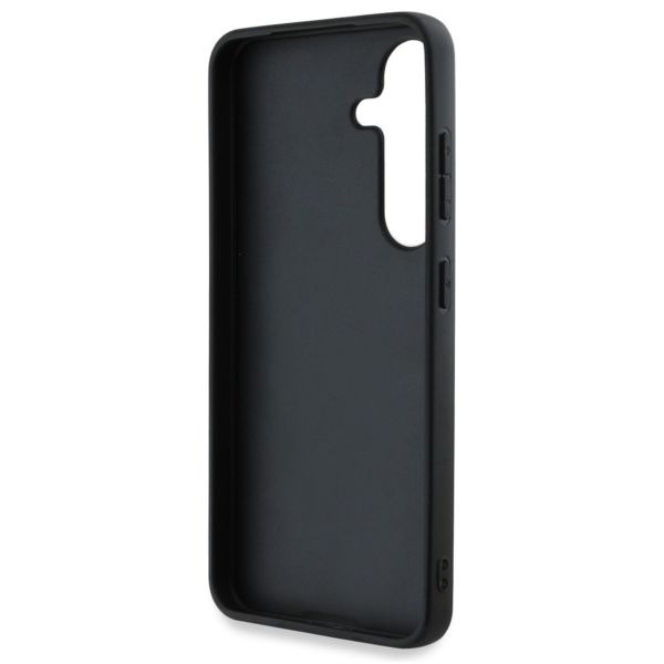 Guess Coque 4G Metal Logo Saffiano Samsung Galaxy S25 - Noir