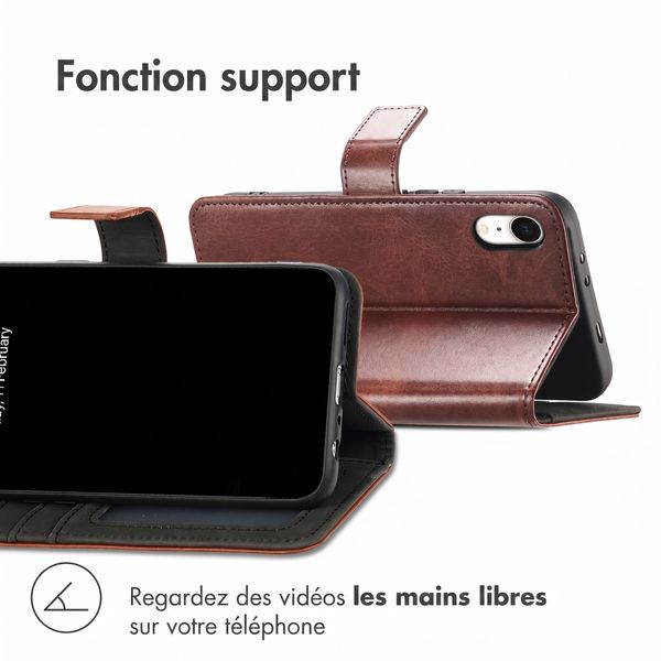 imoshion Étui de télephone portefeuille de luxe Apple iPhone Xr - Marron foncé