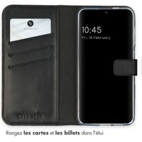 Selencia Étui portefeuille en cuir véritable Samsung Galaxy S24 - Noir